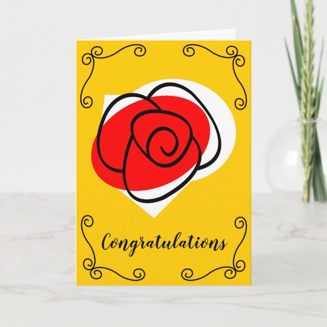 Spanische Rose Corners Herzlichen Glückwunsch Karte (Vorderseite)