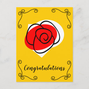 Spanische Rose Corners Herzlichen Glückwunsch Postkarte