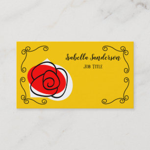 Spanische Rose Ecken Name Titel Visitenkarte