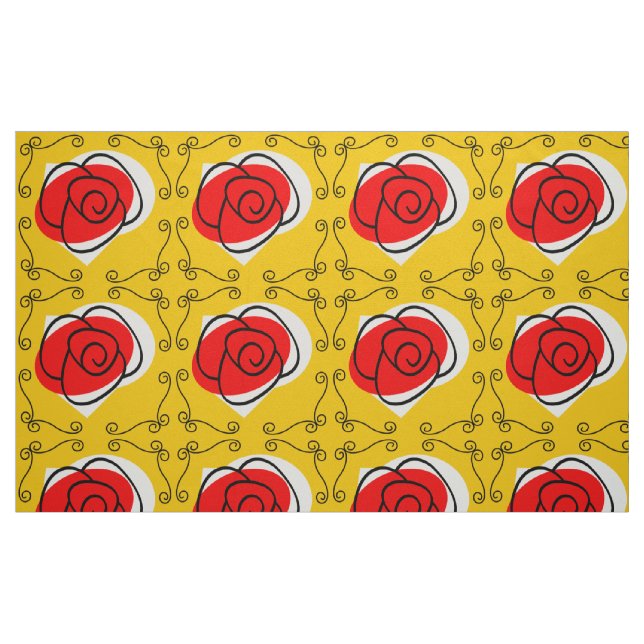 Spanische Rose Ecken Stoff Großdruck (Fat Quarter (45,7 x 55,9 cm))