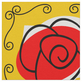 Spanische Rose Ecken Stoff Großdruck