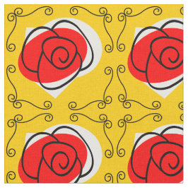 Spanische Rose Ecken Stoff klein Druck