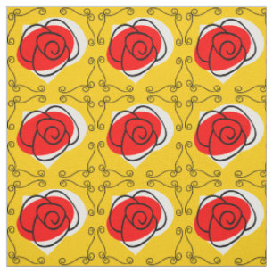 Spanische Rose Ecken Stoff klein Druck