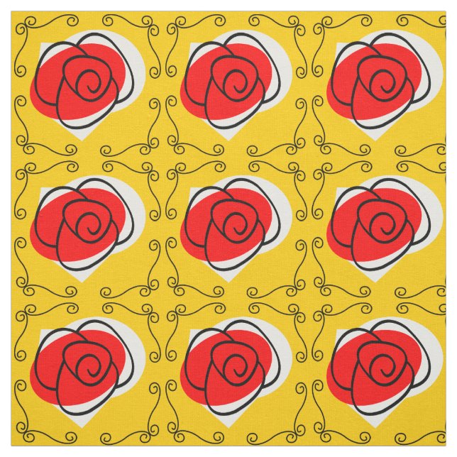 Spanische Rose Ecken Stoff klein Druck (Muster)