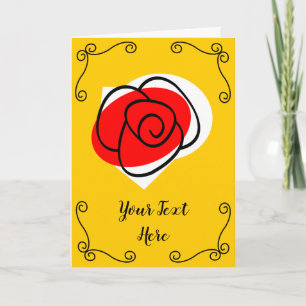 Spanische Rose Ecken Text vertikale Grußkarte Karte