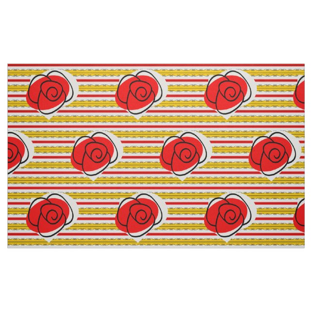 Spanische Rose Gewebstreifen Großdruck Stoff (Fat Quarter (45,7 x 55,9 cm))