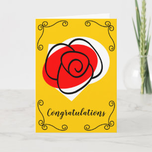 Spanische Rosenecken Gratulation vertikal Karte