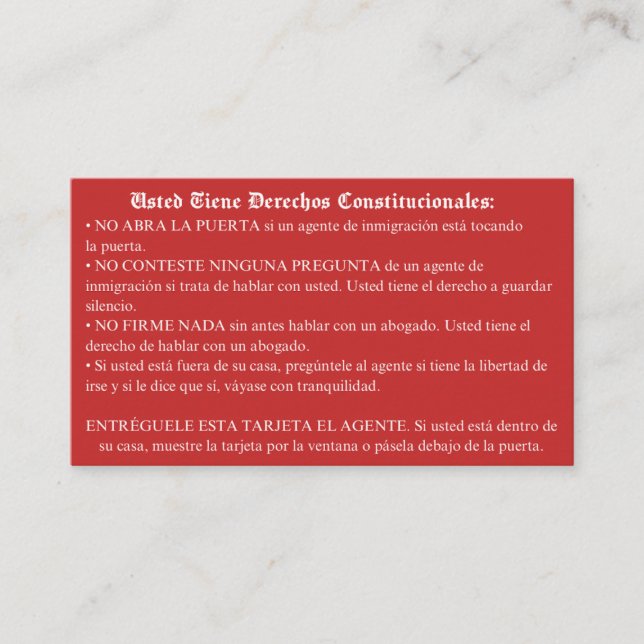 Spanische Rote Karte - Karte für Einwanderungsrech (Vorderseite)