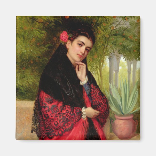 Spanische Schönheit, 1872 (Öl auf Leinwand) Magnet (Vorne)