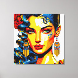 Spanische Schönheit - Pop Farben Portrait Leinwanddruck