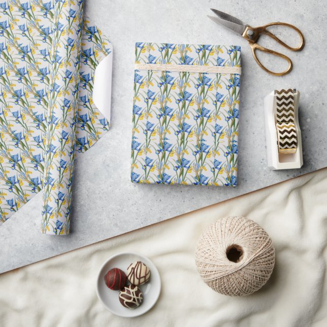 Spanische Schwertlilie – Vintage-Botanik-Wrap Geschenkpapier (Kunsthandwerk)