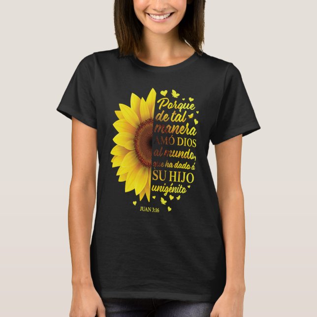 Spanische Sonnenblume Frauen Christlich John 316 M T-Shirt (Vorderseite)