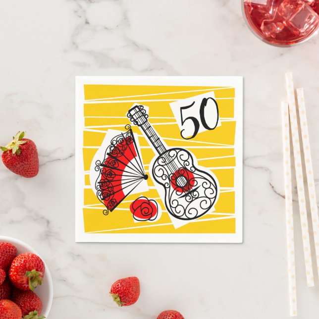 Spanische Souvenirs 50 Jahre alte Papierserviette (Beispiel)