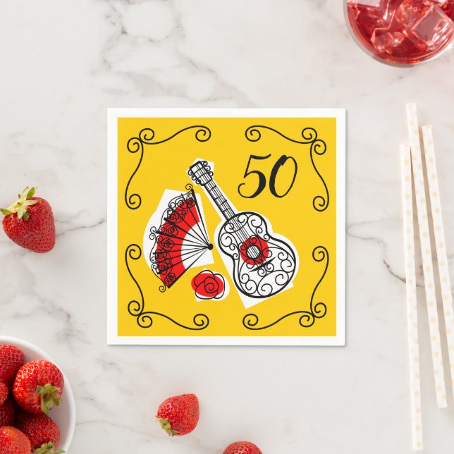 Spanische Souvenirs Corners 50 Jahre alte Papierse Serviette (Beispiel)