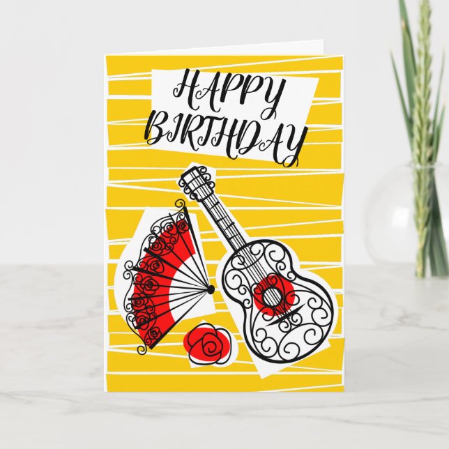 Spanische Souvenirs Geburtstag Inside Text vertika Karte (Vorderseite)