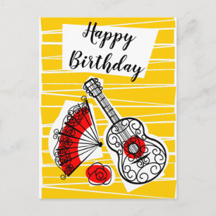 Spanische Souvenirs Geburtstag vertikal Postkarte