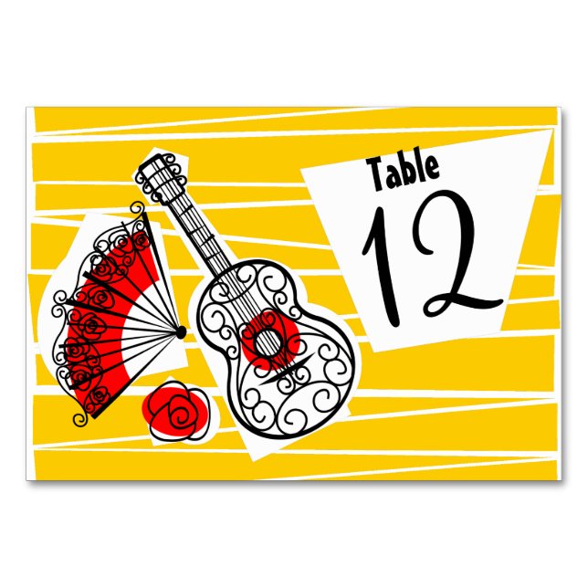 Spanische Souvenirs Group Tischkartenlandschaft Tischnummer (Vorderseite)