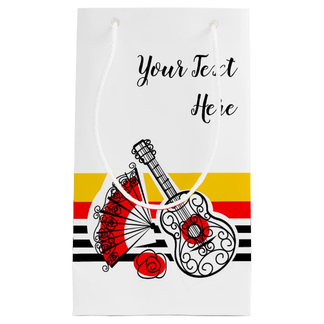 Spanische Souvenirs Klassischer Streifen Text klei Kleine Geschenktüte (Vorderseite)