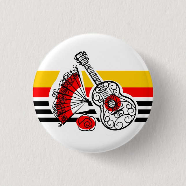 Spanische Souvenirs - Klassischer Strip-Knopf rund Button (Vorderseite)