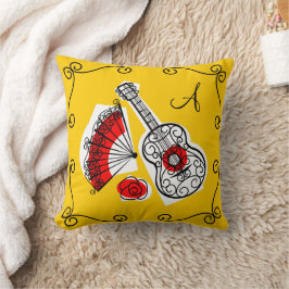 Spanische Souvenirs "monogramm" Ecken rot hinten Kissen