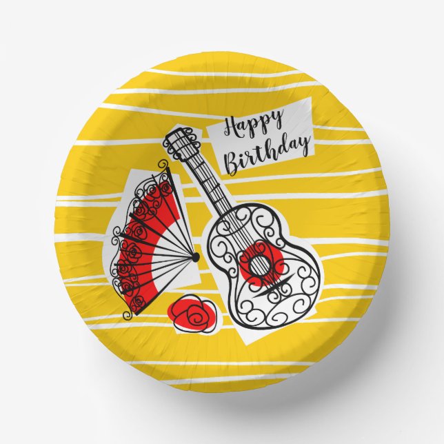 Spanische Souvenirs zum Geburtstag Pappteller (Vorderseite)
