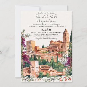 Spanische Spanien Landschaft Ziel Hochzeitseinladu Einladung