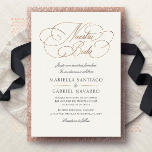 Spanische Sprachkunst Nuestra Boda Hochzeit Folieneinladung