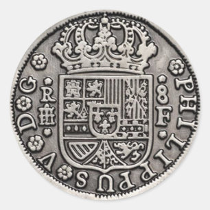 Spanische Stücke von acht klassischen Rundaufklebe Runder Aufkleber