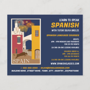 Spanische Szene, Werbung für Spanischkurse Flyer