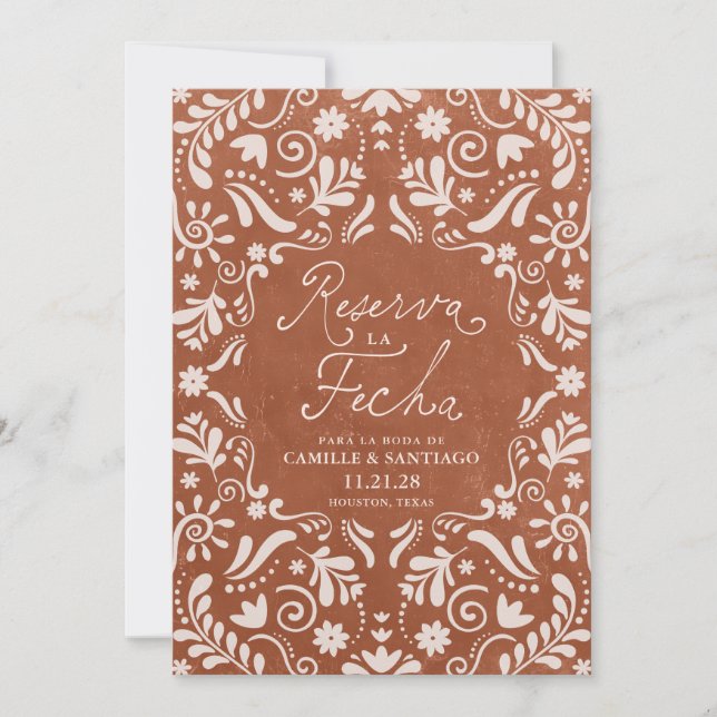 Spanische Talavera-Hochzeit Save the Date Fotokart (Vorderseite)
