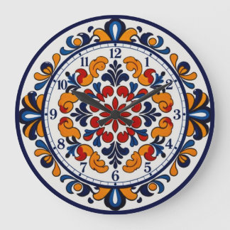 Spanische Talavera-Uhr mit Zahlen Große Wanduhr
