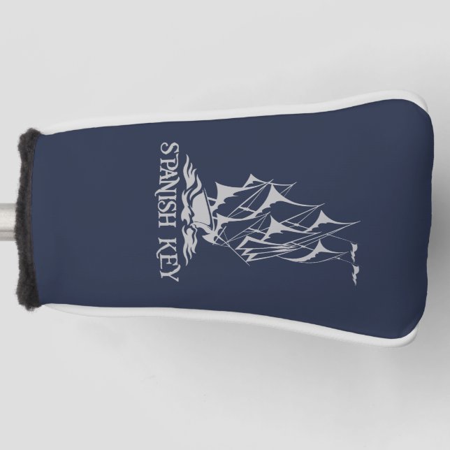Spanische Tastenabdeckung - Graues Logo Golf Headcover (Vorderseite)