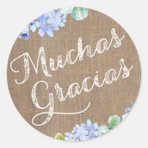 Spanische Taufe danken Ihnen Aufkleber Muchas