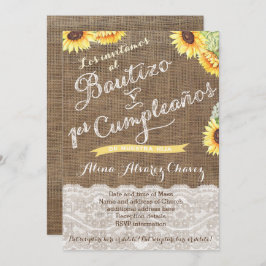 Spanische Taufe & Erster Geburtstag für Latina niñ Einladung