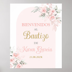Spanische Taufe Girl Begrüßungszeichen Poster