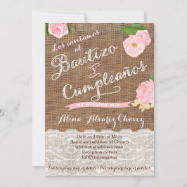 Spanische Taufe und Geburtstag laden Mädchen ein Einladung