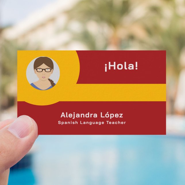 Spanische Teacher-Visitenkarte mit Foto Visitenkarte (Spanish Teacher Business Card)
