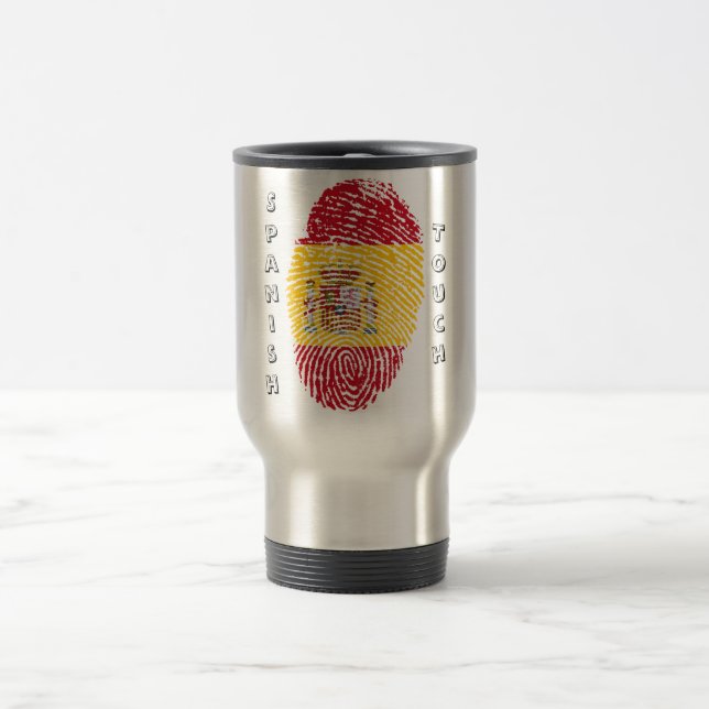 Spanische Touchfingerabdruckflagge Reisebecher (Mittel)