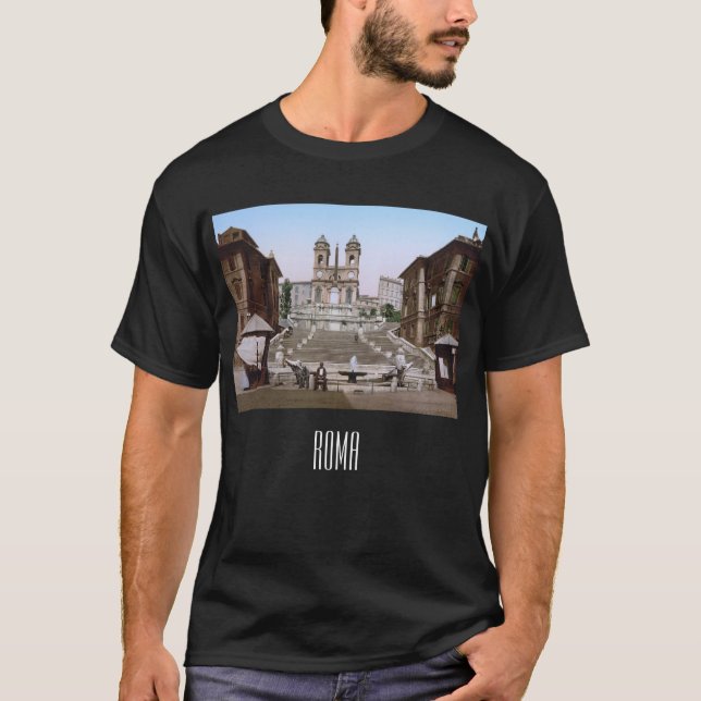 Spanische Treppen in Rom (um 1900) T-Shirt (Vorderseite)