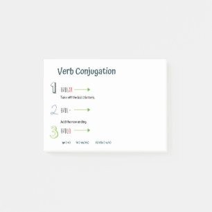 Spanische Verb-Konjugationspraxis (derzeit Zement) Post-it Klebezettel