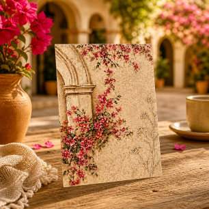 Spanische Vintage-Bogen Blumen Garten Romantik Mitteilungskarte