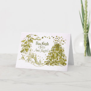 Spanische Weihnachtskarte, Frohe Weihnachten, Neue Feiertagskarte