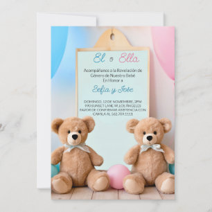 Spanischen Teddy Bären Adventure Gender Reveal Einladung