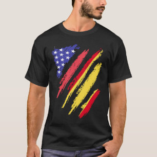Spanischer amerikanischer Patriot Gewachsenes Herz T-Shirt