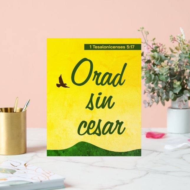 Spanischer Bibelvers zum Behalt Motivierend Gebet Acrylschild (Hochzeit)