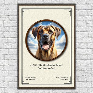 Spanischer Bulldogge (Alano Español) Zoologie-Seri Poster