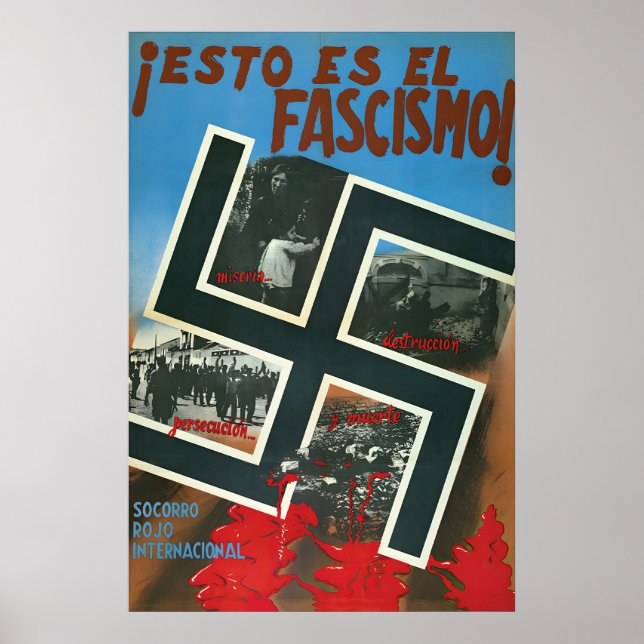 Spanischer Bürgerkrieg Plakat Faschismus ist Elend (Vorne)