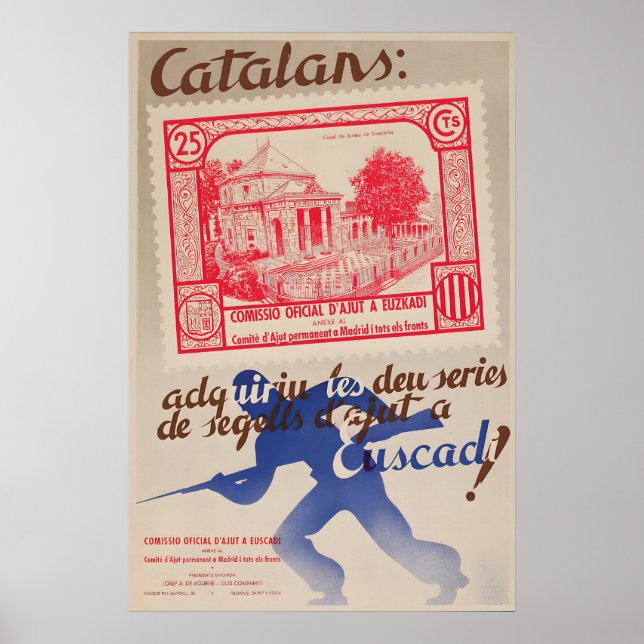Spanischer Bürgerkrieg Plakat Katalonien Baskische (Vorne)