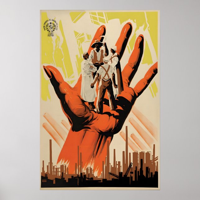 Spanischer Bürgerkrieg Plakat Rote Hand Propaganda (Vorne)