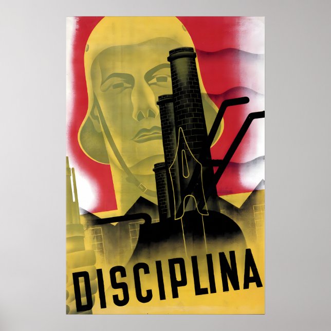 Spanischer Bürgerkrieg Poster Disziplin! CNT FAI W (Vorne)
